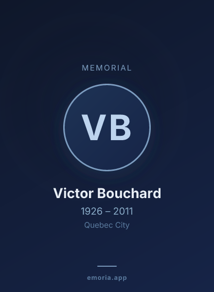 Memorial portrait of Victor Bouchard