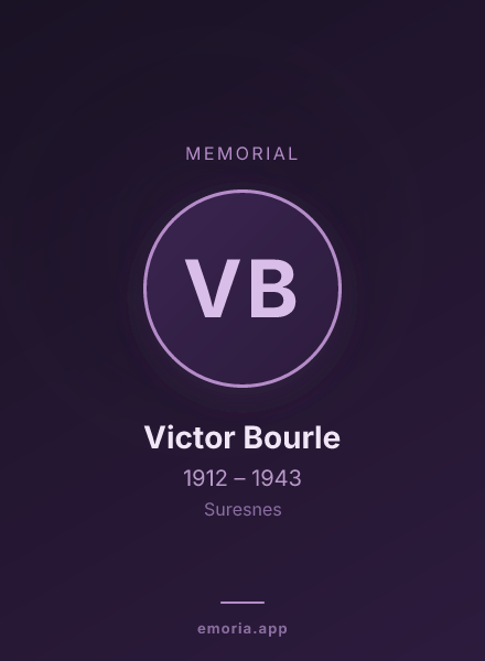 Memorial portrait of Victor Bourle