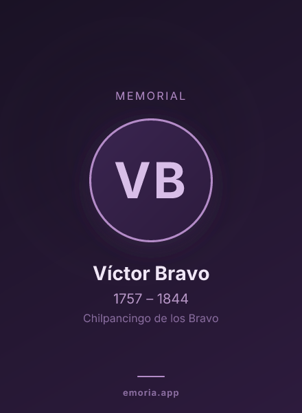Memorial portrait of Víctor Bravo