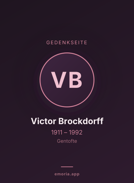 Gedenkportrait von Victor Brockdorff