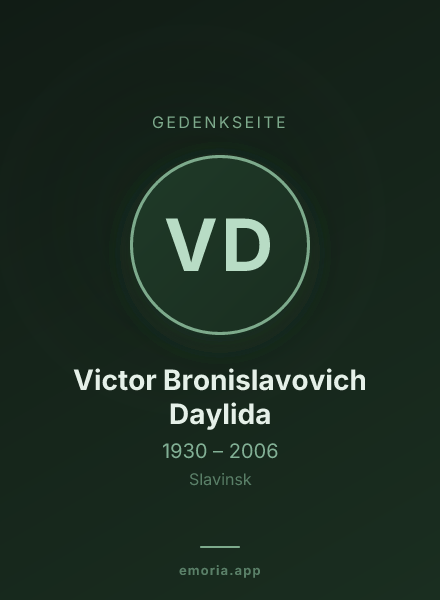 Gedenkportrait von Victor Bronislavovich Daylida