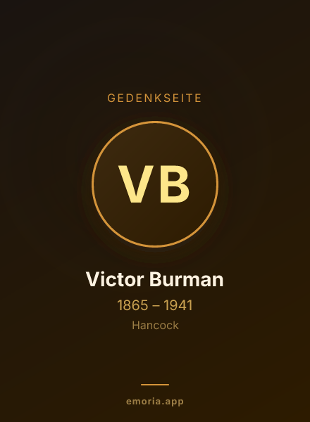 Gedenkportrait von Victor Burman