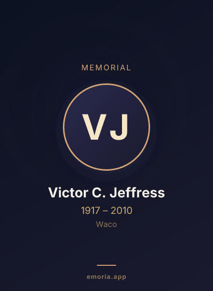 Memorial portrait of Victor C. Jeffress