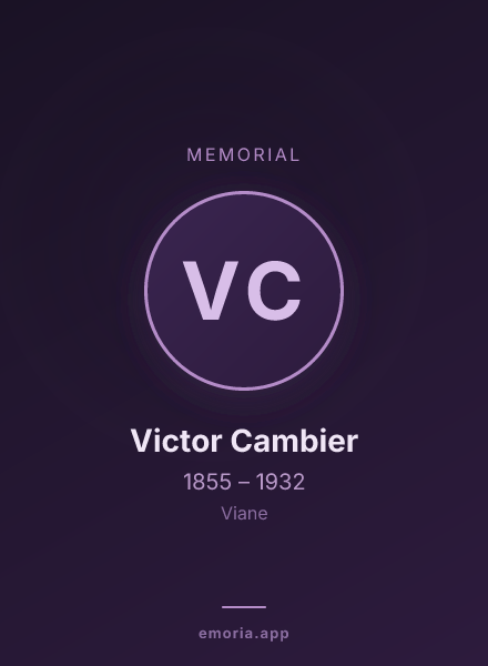 Memorial portrait of Victor Cambier