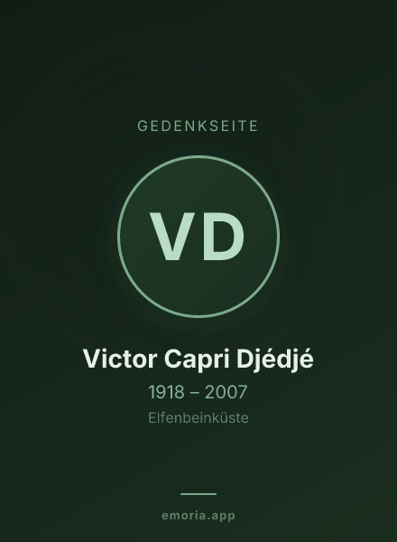 Gedenkportrait von Victor Capri Djédjé
