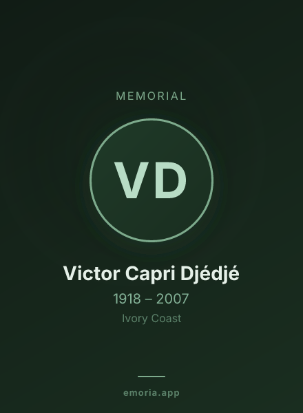 Memorial portrait of Victor Capri Djédjé