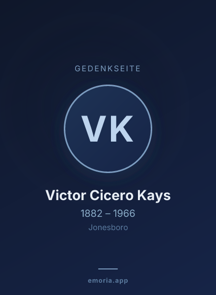 Gedenkportrait von Victor Cicero Kays