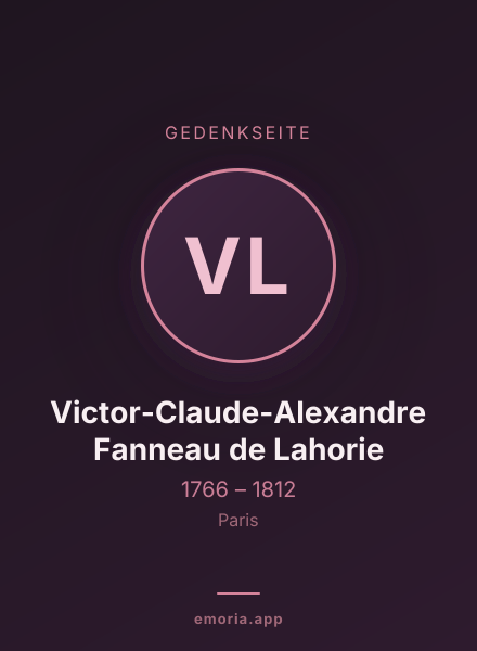 Gedenkportrait von Victor-Claude-Alexandre Fanneau de Lahorie