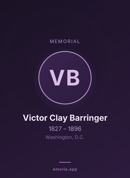 Memorial portrait of Victor Clay Barringer