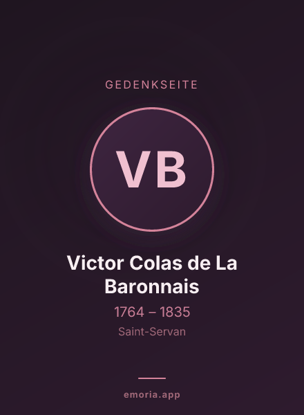 Gedenkportrait von Victor Colas de La Baronnais
