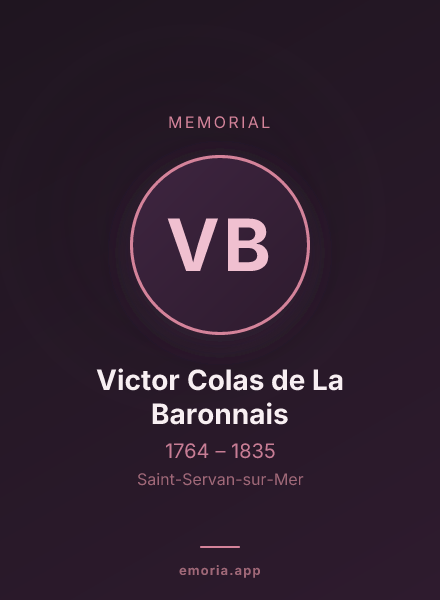 Memorial portrait of Victor Colas de La Baronnais