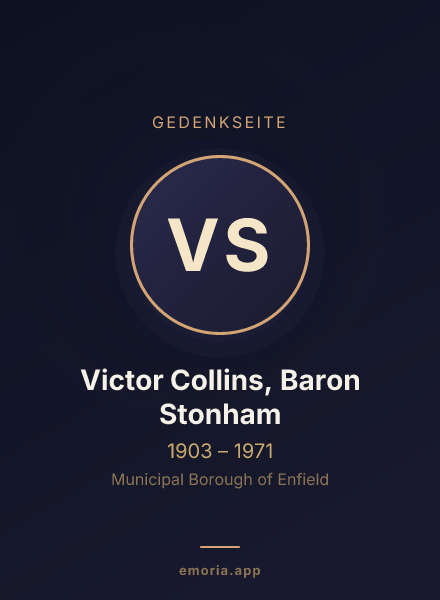 Gedenkportrait von Victor Collins, Baron Stonham