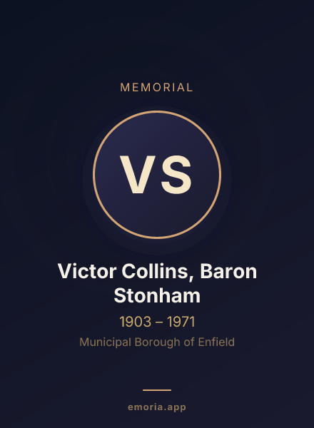 Memorial portrait of Victor Collins, Baron Stonham