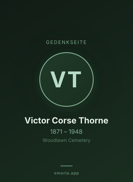 Gedenkportrait von Victor Corse Thorne
