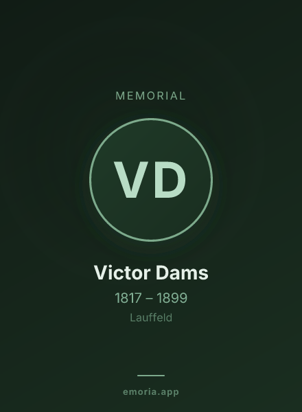 Memorial portrait of Victor Dams