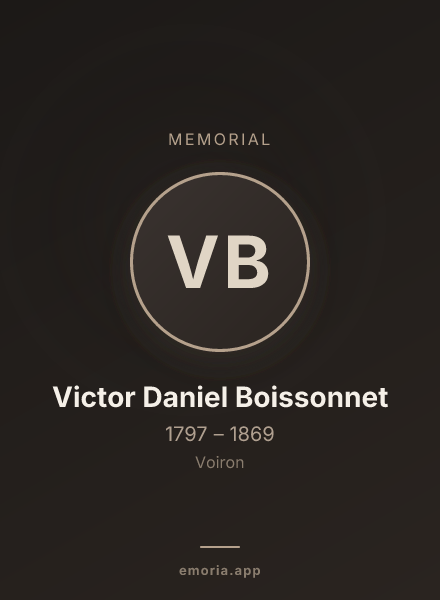 Memorial portrait of Victor Daniel Boissonnet