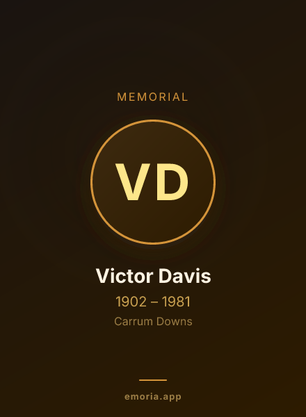 Memorial portrait of Victor Davis