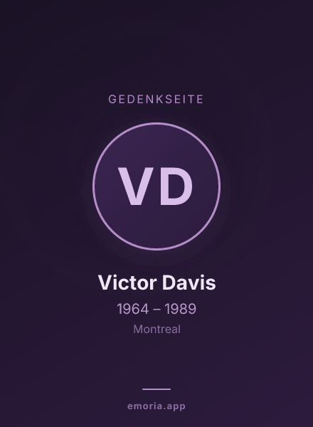 Gedenkportrait von Victor Davis