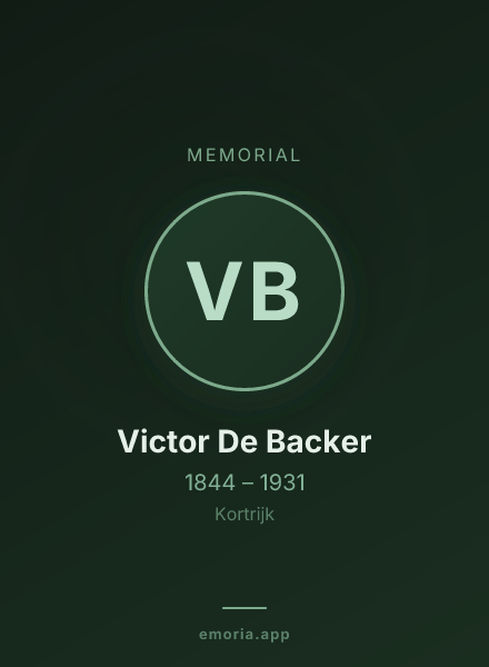 Memorial portrait of Victor De Backer