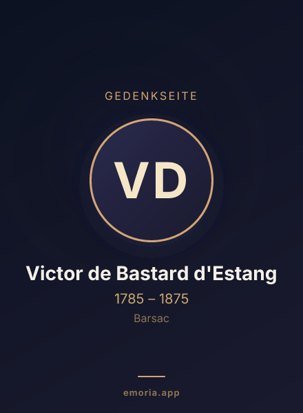 Gedenkportrait von Victor de Bastard d'Estang