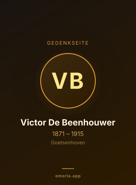 Gedenkportrait von Victor De Beenhouwer
