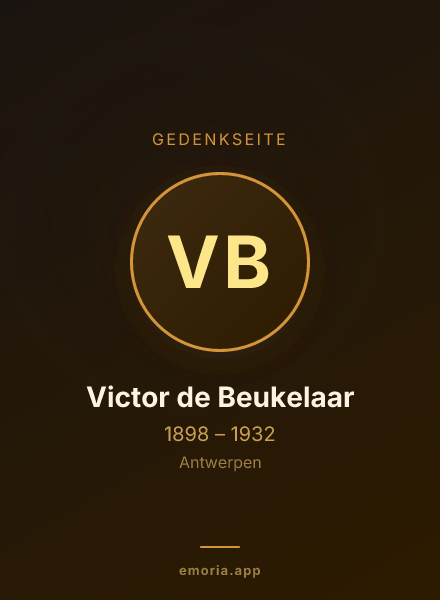 Gedenkportrait von Victor de Beukelaar