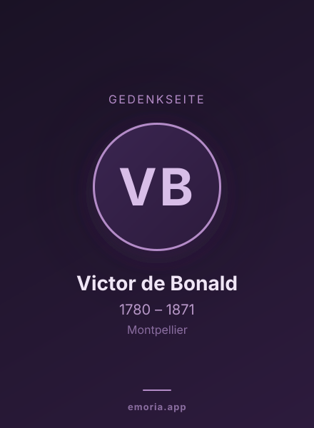 Gedenkportrait von Victor de Bonald