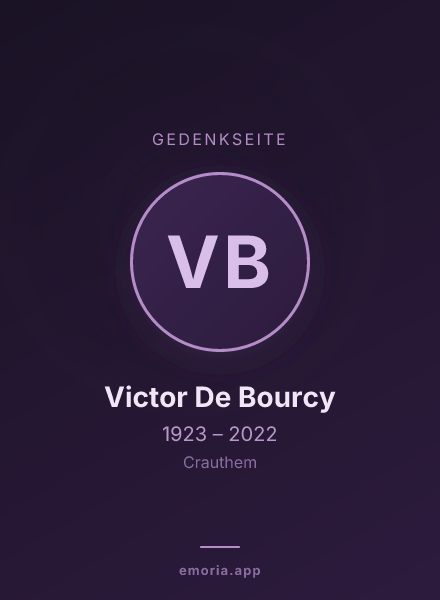 Gedenkportrait von Victor De Bourcy