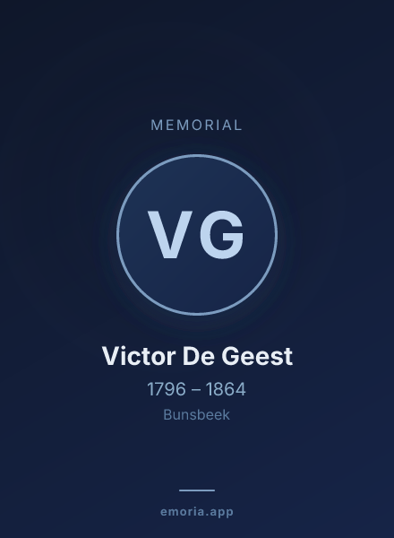 Memorial portrait of Victor De Geest