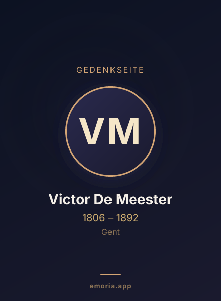 Gedenkportrait von Victor De Meester