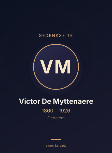 Gedenkportrait von Victor De Myttenaere