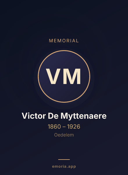 Memorial portrait of Victor De Myttenaere