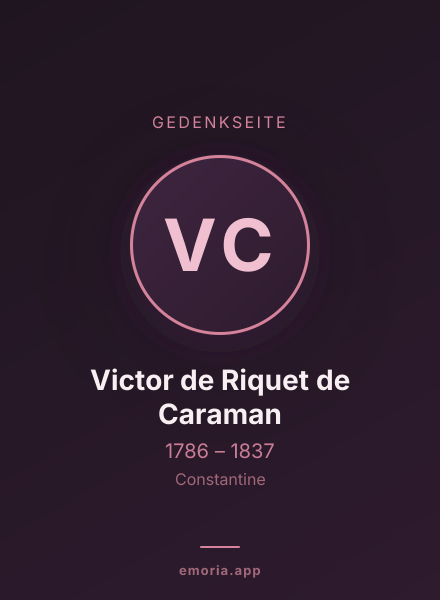 Gedenkportrait von Victor de Riquet de Caraman