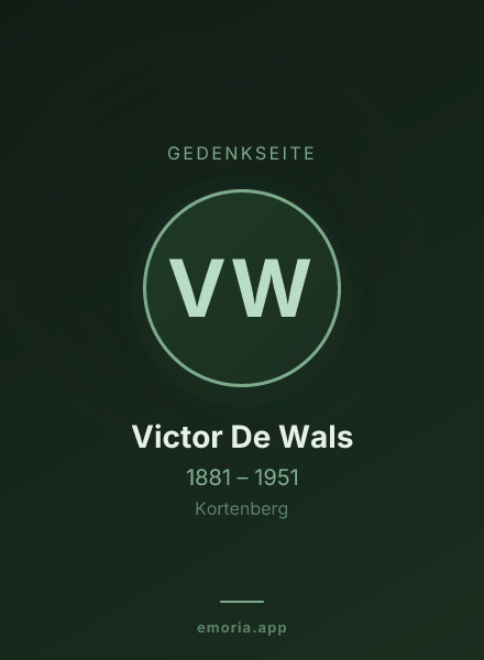 Gedenkportrait von Victor De Wals