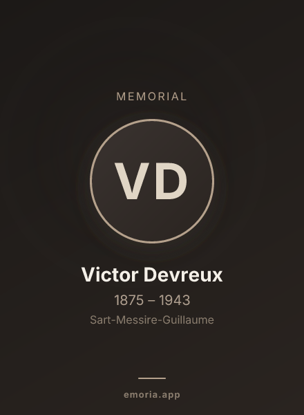 Memorial portrait of Victor Devreux