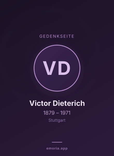 Gedenkportrait von Victor Dieterich