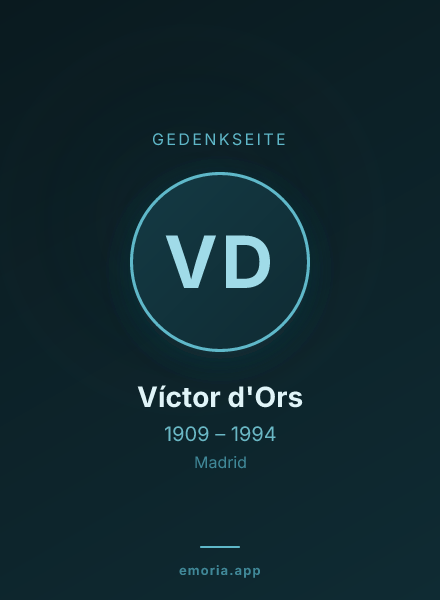 Gedenkportrait von Víctor d'Ors