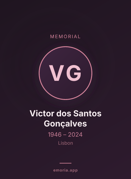 Memorial portrait of Victor dos Santos Gonçalves