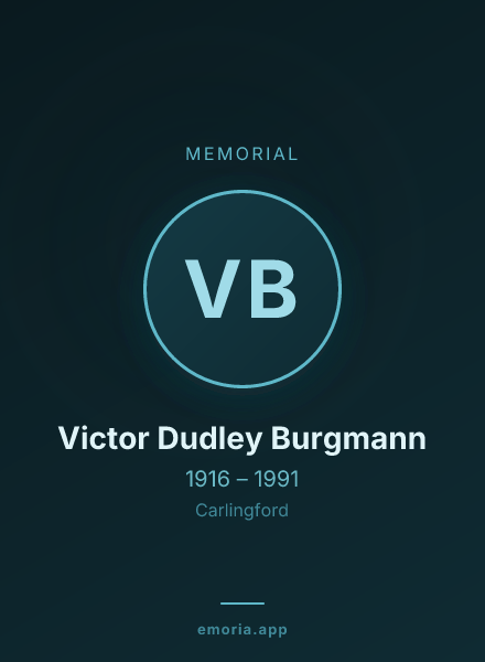 Memorial portrait of Victor Dudley Burgmann