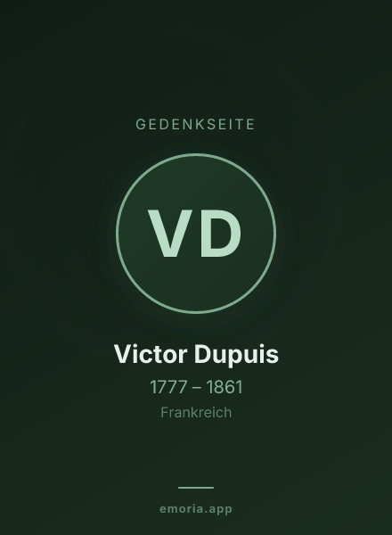 Gedenkportrait von Victor Dupuis