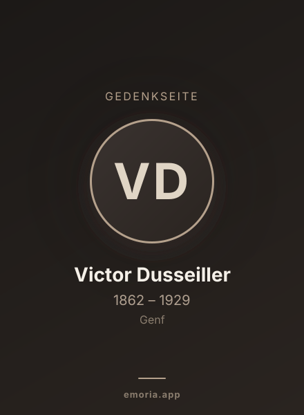 Gedenkportrait von Victor Dusseiller