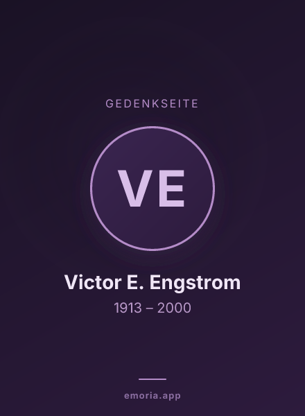 Gedenkportrait von Victor E. Engstrom