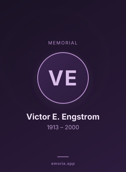 Memorial portrait of Victor E. Engstrom