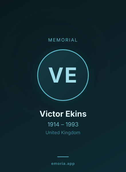 Memorial portrait of Victor Ekins