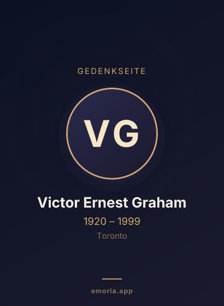 Gedenkportrait von Victor Ernest Graham
