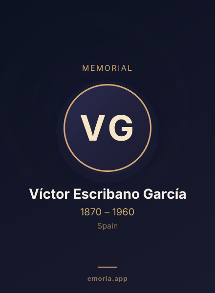 Memorial portrait of Víctor Escribano García