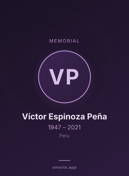 Memorial portrait of Víctor Espinoza Peña