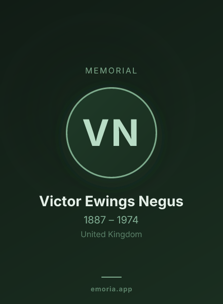 Memorial portrait of Victor Ewings Negus
