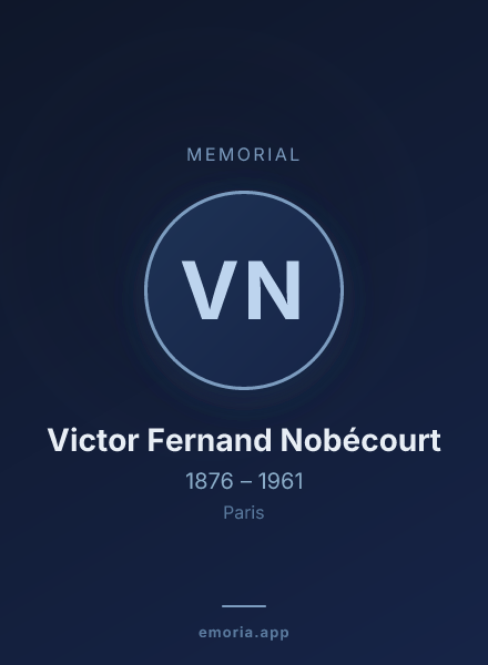Memorial portrait of Victor Fernand Nobécourt