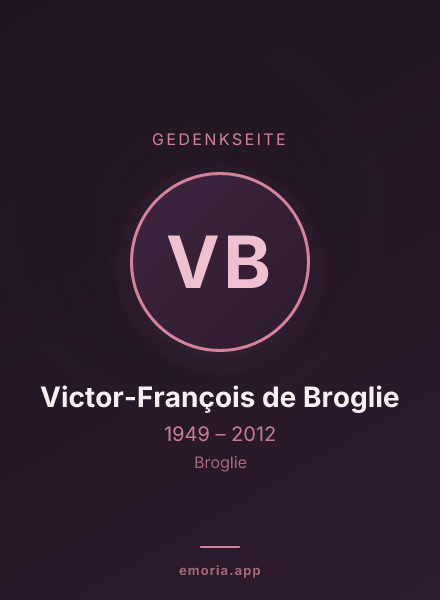 Gedenkportrait von Victor-François de Broglie